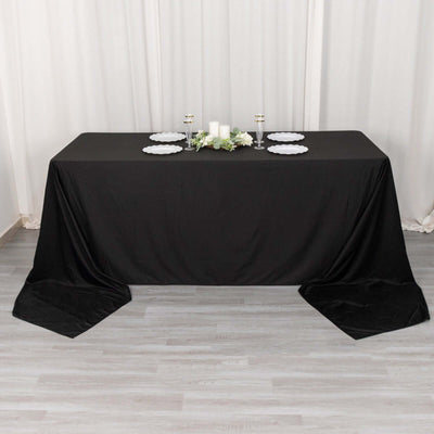 Scuba Rectangular Tablecloth 90"x156" Black - Wrinkle Free & Stain Resistant Seamless Table Cover