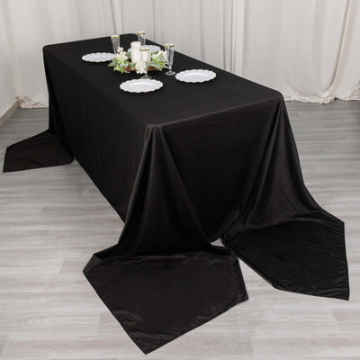 Scuba Rectangular Tablecloth 90"x156" Black - Wrinkle Free & Stain Resistant Seamless Table Cover
