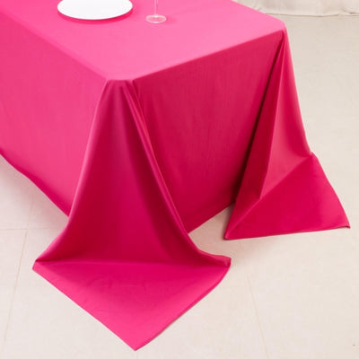 Scuba Rectangular Tablecloth 90"x156" Fuchsia - Seamless & Wrinkle Free Table Cover
