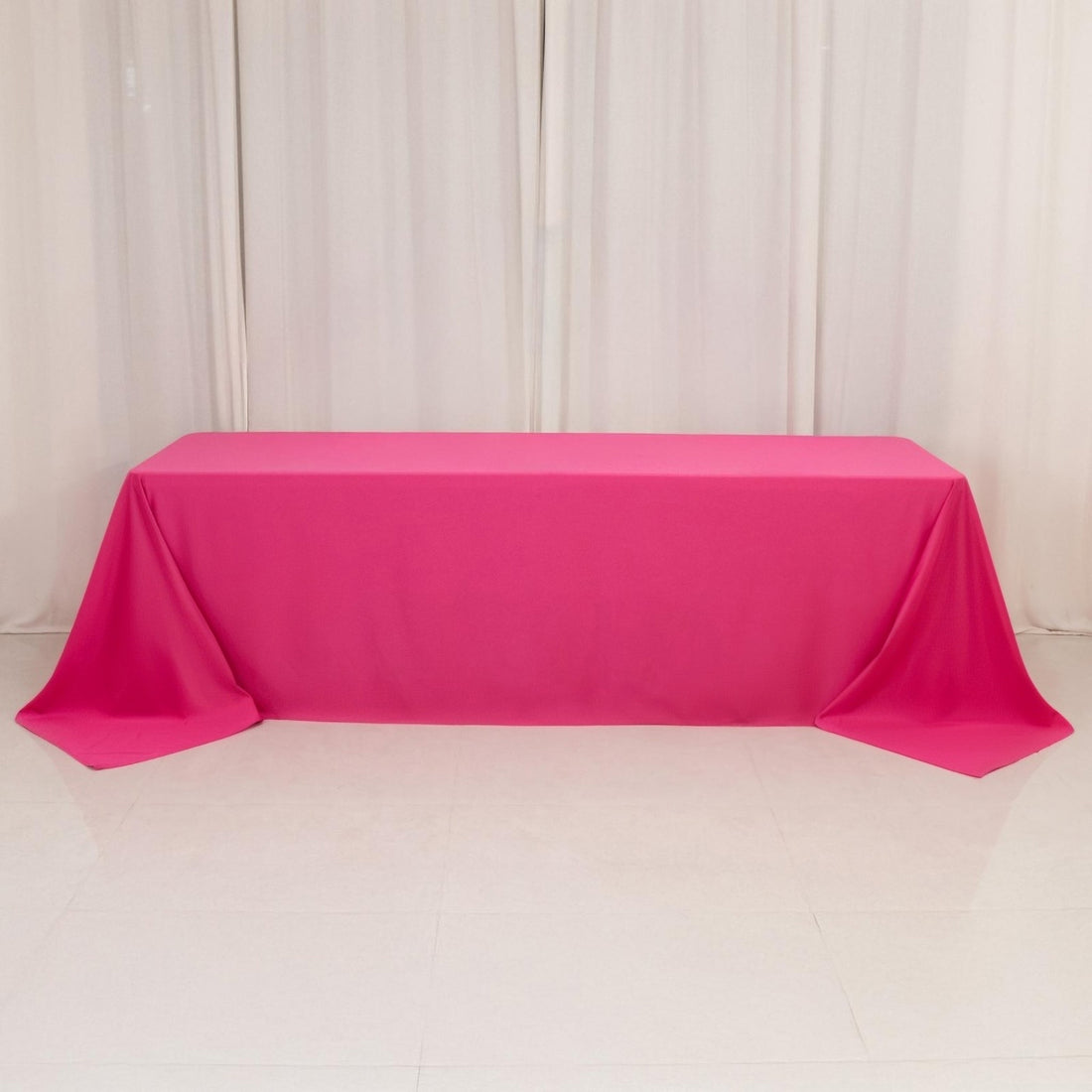 Scuba Rectangular Tablecloth 90x156inch Fuchsia - Seamless & Wrinkle Free Table Cover