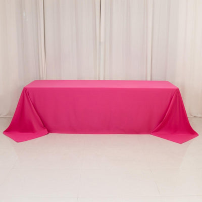 Scuba Rectangular Tablecloth 90"x156" Fuchsia - Seamless & Wrinkle Free Table Cover