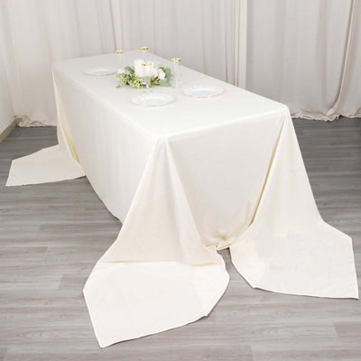 Scuba Rectangular Tablecloth 90"x156" Ivory - Seamless & Wrinkle Free Table Cover