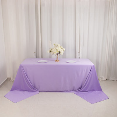 Scuba Rectangular Tablecloth 90"x156" Lavender Lilac - Seamless & Wrinkle Free Table Cover