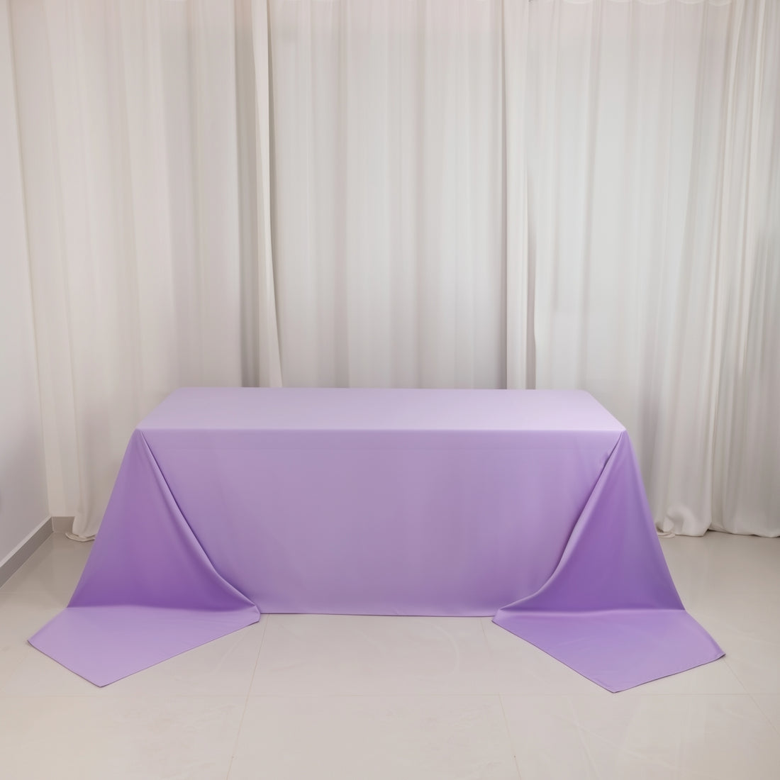 Lavender Lilac Premium Scuba Rectangular Tablecloth, Wrinkle Free Polyester Seamless Tablecloth
