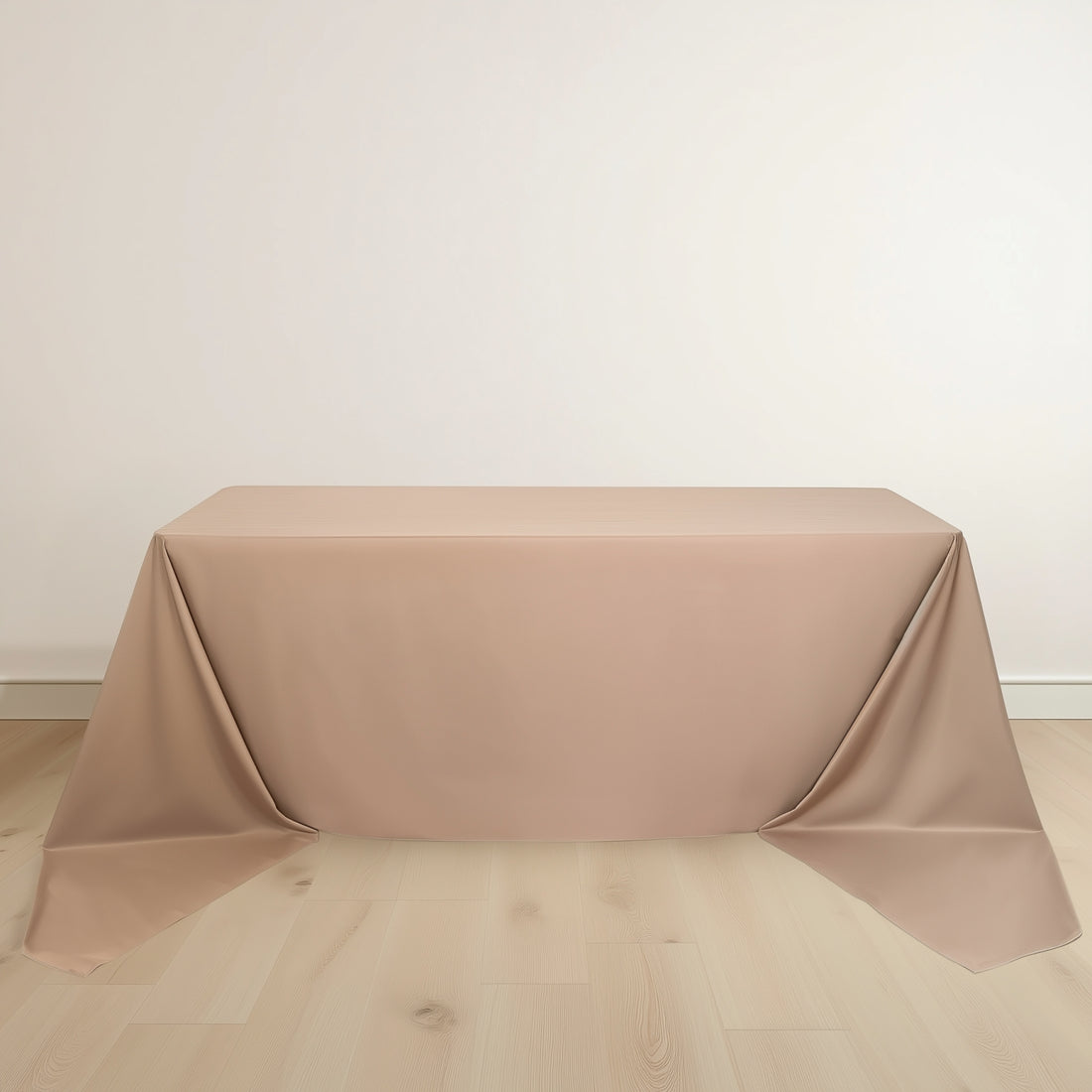 Nude Premium Scuba Rectangular Tablecloth, Wrinkle Free Polyester Seamless Tablecloth - 90x156inch