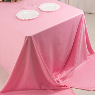 Scuba Rectangular Tablecloth 90"x156" Pink - Seamless & Wrinkle Free Table Cover