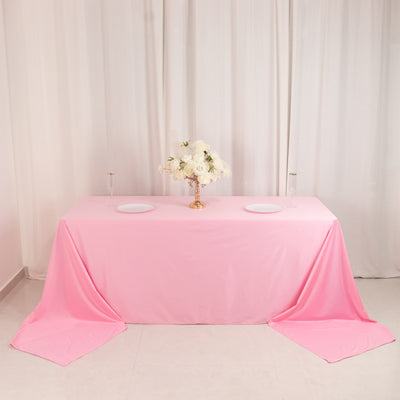 Scuba Rectangular Tablecloth 90"x156" Pink - Seamless & Wrinkle Free Table Cover