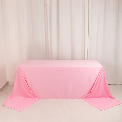 Scuba Rectangular Tablecloth 90"x156" Pink - Seamless & Wrinkle Free Table Cover