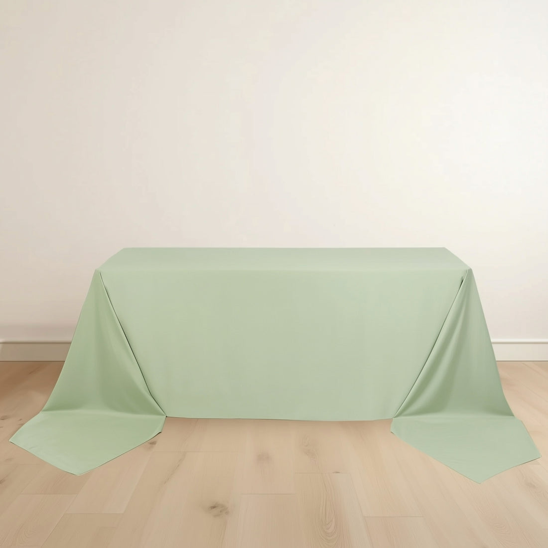 Sage Green Premium Scuba Rectangular Tablecloth, Wrinkle Free Polyester Seamless Tablecloth