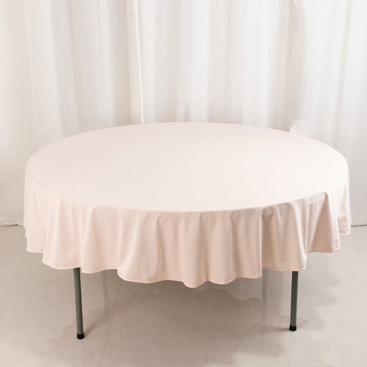 Blush Premium Scuba Round Tablecloth, Wrinkle Free Polyester Seamless Tablecloth - 90inch