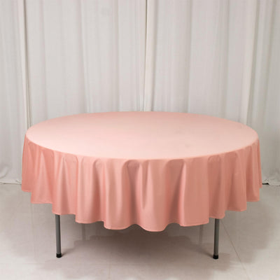 Scuba Round Tablecloth 90" Dusty Rose - Wrinkle Free Table Cover