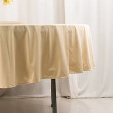 Beige Premium Scuba Round Tablecloth, Wrinkle Free Polyester Seamless Tablecloth - 90inch