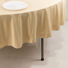 Beige Premium Scuba Round Tablecloth, Wrinkle Free Polyester Seamless Tablecloth - 90inch