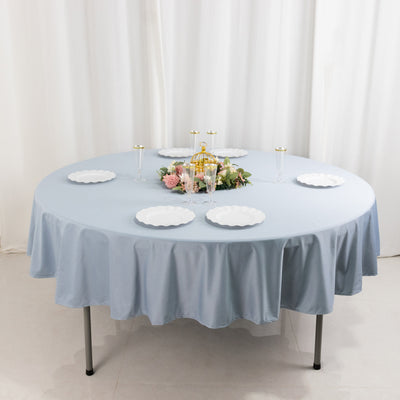 Scuba Round Tablecloth 90" Dusty Blue - Wrinkle Free Table Cover