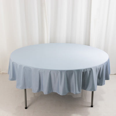 Scuba Round Tablecloth 90" Dusty Blue - Wrinkle Free Table Cover