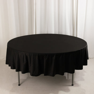 Scuba Round Tablecloth 90" Black - Wrinkle Free & Stain Resistant Sophisticated Table Cover