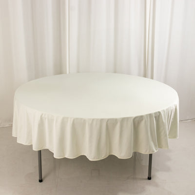 Scuba Round Tablecloth 90" Ivory - Wrinkle Free Table Cover