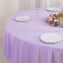 Lavender Premium Scuba Round Tablecloth, Lilac Wrinkle Free Polyester Seamless Tablecloth - 90inch