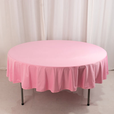 Scuba Round Tablecloth 90" Pink - Wrinkle Free Table Cover