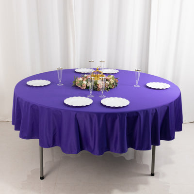 Scuba Round Tablecloth 90" Purple - Wrinkle Free Table Cover