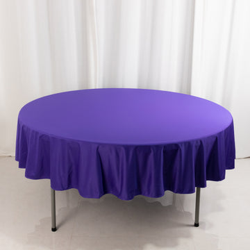 <h3 style="margin-left:0px;"><strong>90" Premium Purple Scuba Round Tablecloth</strong>