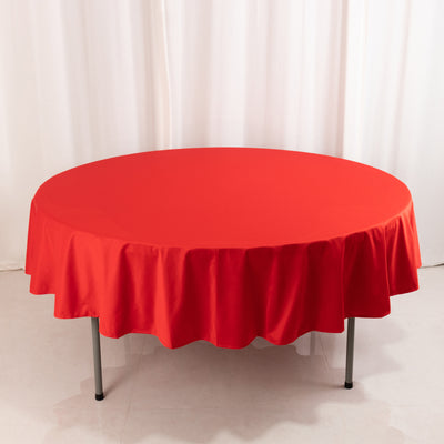 Scuba Round Tablecloth 90" Red - Wrinkle Free Table Cover