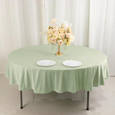 Scuba Round Tablecloth 90" Sage Green - Wrinkle Free Table Cover