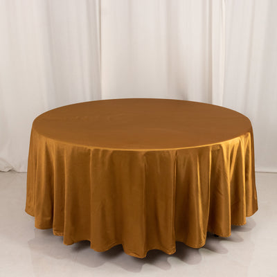 Scuba Round Tablecloth 108" Shimmer Gold - Wrinkle Free & Stain Resistant Table Cover