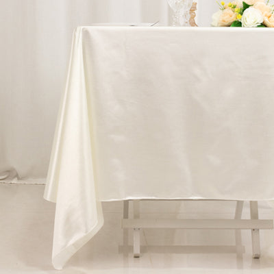Scuba Square Tablecloth 70"x70" Shimmer Pearl White - Wrinkle Free Table Cover