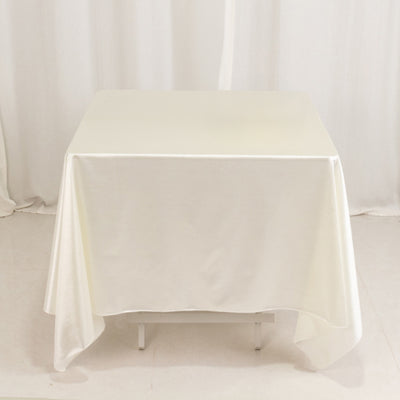 Scuba Square Tablecloth 70"x70" Shimmer Pearl White - Wrinkle Free Table Cover