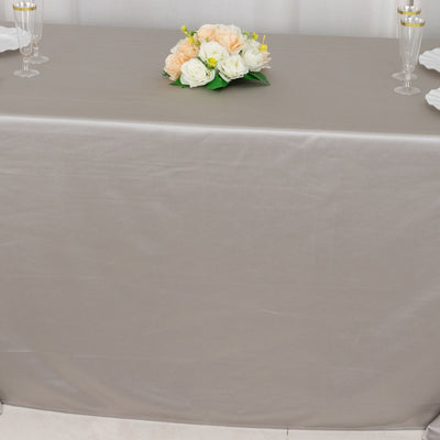 Scuba Rectangular Tablecloth 90"x156" Shimmer Silver - Wrinkle Free & Stain Resistant Seamless Table Cover