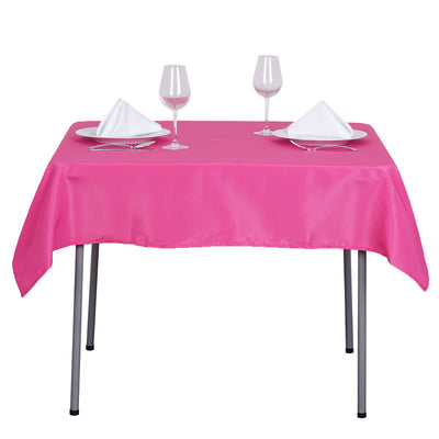 Polyester Square Tablecloth 54"x54" Fuchsia - Wrinkle-Resistant Table Cover