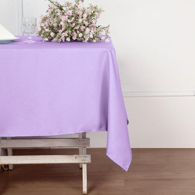 Polyester Square Tablecloth 54"x54" Lavender Lilac - Wrinkle-Resistant Table Cover