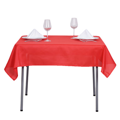 Polyester Square Tablecloth 54"x54" Red - Wrinkle-Resistant Table Cover