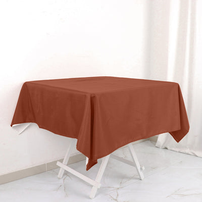 Polyester Square Tablecloth 54"x54" Terracotta (Rust) - Wrinkle-Resistant Table Cover