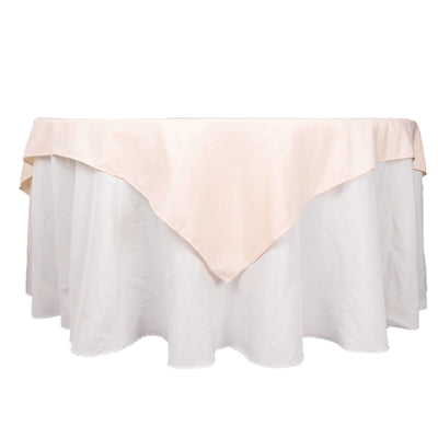 Premium Polyester Square Table Overlay 70"x70" Blush - 220GSM Wrinkle-Resistant Table Topper