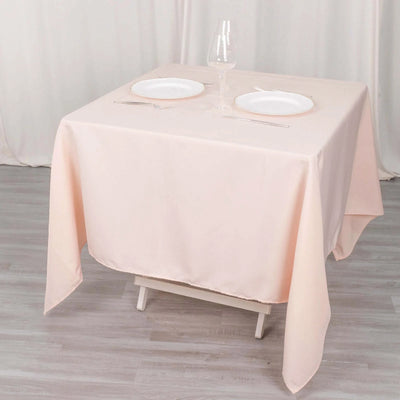 Premium Polyester Square Table Overlay 70"x70" Blush - 220GSM Wrinkle-Resistant Table Topper