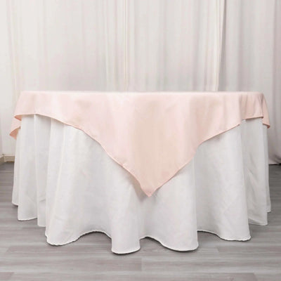 Premium Polyester Square Table Overlay 70"x70" Blush - 220GSM Wrinkle-Resistant Table Topper