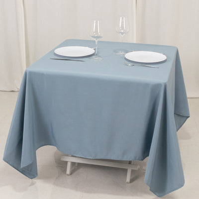 Premium Polyester Square Tablecloth 70"x70" Dusty Blue - Wrinkle-Resistant 220GSM Table Cover