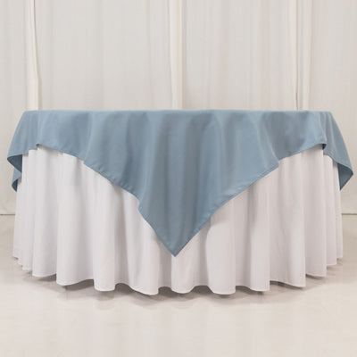 Premium Polyester Square Table Overlay 70"x70" Dusty Blue - 220GSM Wrinkle-Resistant Table Topper