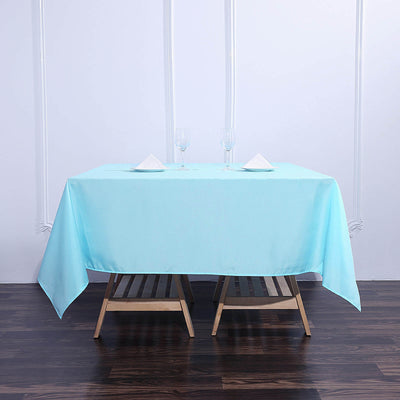 Polyester Square Tablecloth 70"x70" Light Blue - Wrinkle-Resistant Table Cover