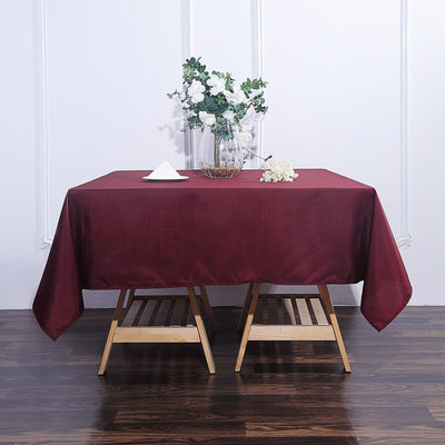Polyester Square Tablecloth 70"x70" Burgundy - Wrinkle-Resistant Table Cover