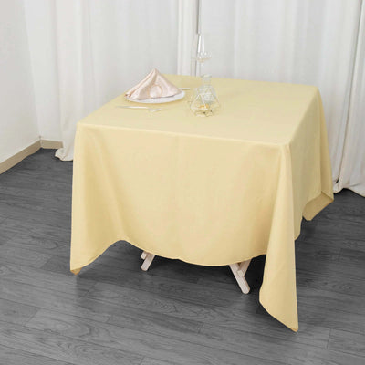 Premium Polyester Square Tablecloth 70"x70" Champagne - Wrinkle-Resistant 220GSM Table Topper