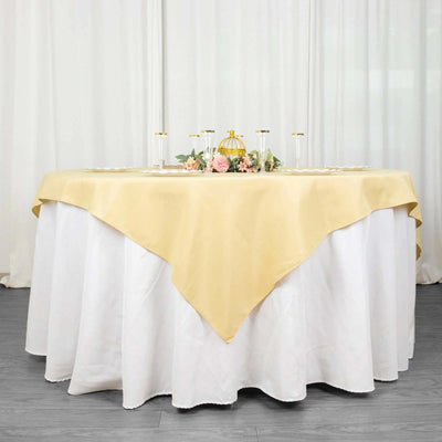 Premium Polyester Square Table Overlay 70"x70" Champagne - 220GSM Wrinkle-Resistant Table Topper