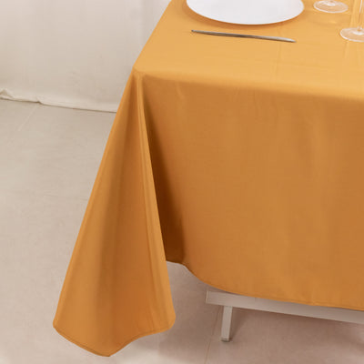 Premium Polyester Square Table Overlay 70"x70" Gold - 220GSM Wrinkle-Resistant Table Topper for Weddings & Parties