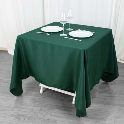 Premium Polyester Square Tablecloth 70"x70" Hunter Emerald Green - Wrinkle-Resistant 220GSM Table Cover