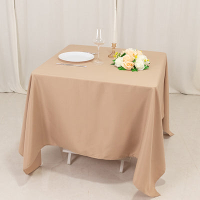 Premium Polyester Square Tablecloth 70"x70" Nude - Wrinkle-Resistant 220GSM Table Cover