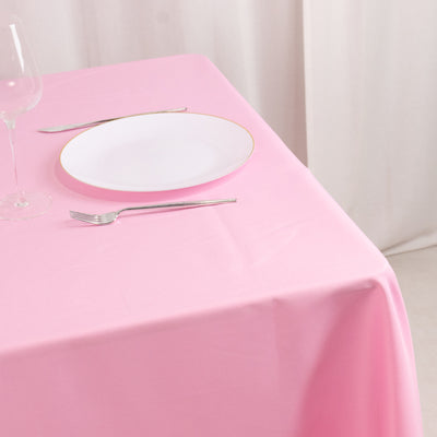 Premium Polyester Square Table Overlay 70"x70" Pink - 220GSM Wrinkle-Resistant Table Topper