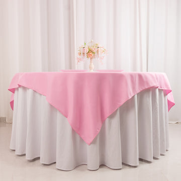 <h3 style="margin-left:0px;"><strong>Pink Premium Seamless Polyester Square Table Overlay</strong>