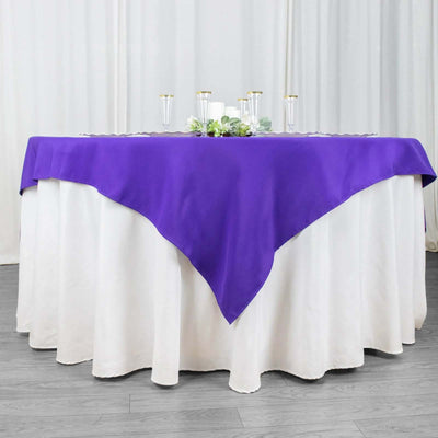 Premium Polyester Square Table Overlay 70"x70" Purple - 220GSM Wrinkle-Resistant Table Topper